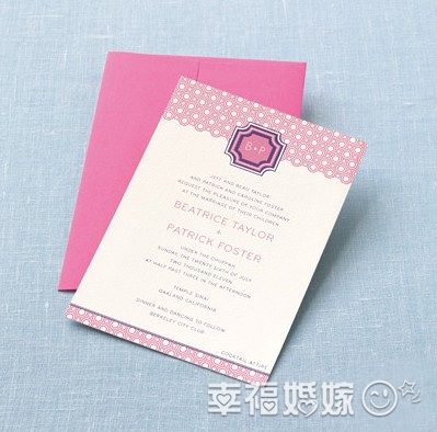 新娘子期望婚礼请柬